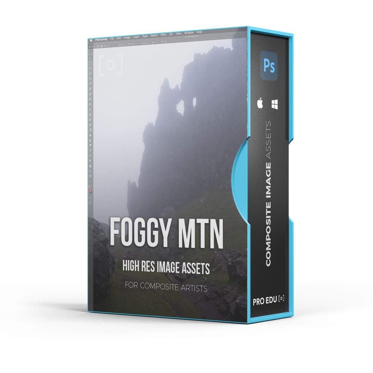 Composite Stock Asset Pack - Foggy Mountainside  - PRO EDU PRO EDU PRO EDU