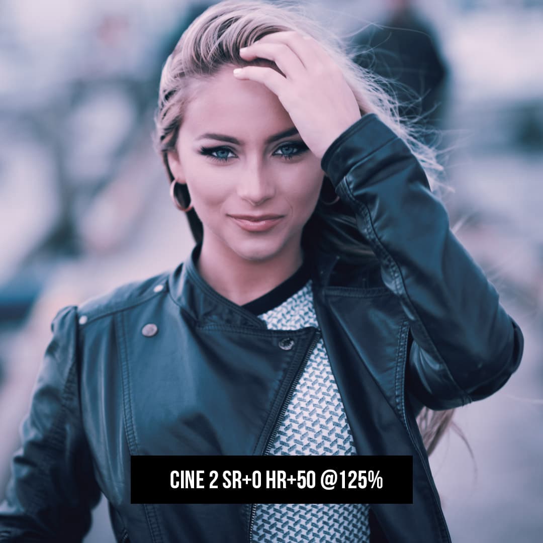 Cine 2 3D Lut Profile photo effect at 125%  with model woman